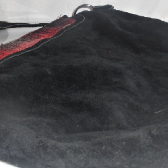 Black Suede PURSE Cowhide Purse SADDLE BAG Crossbody Purse Messenger Bag - Picture 2 of 8